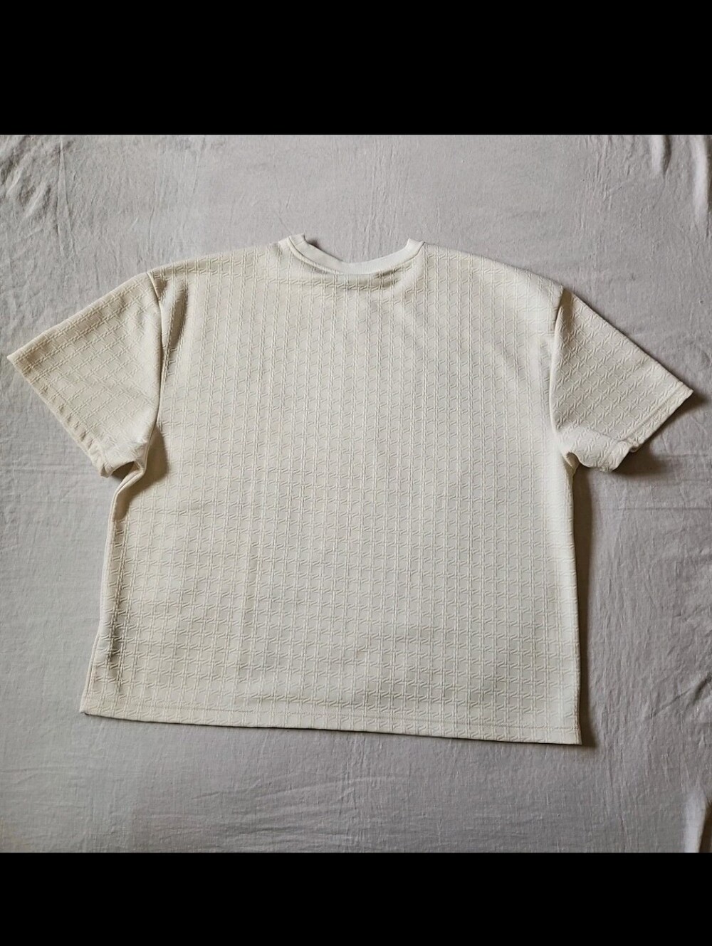 Saints Studio Textured Embossed Short Sleeve Tee in Ivory Size 2X